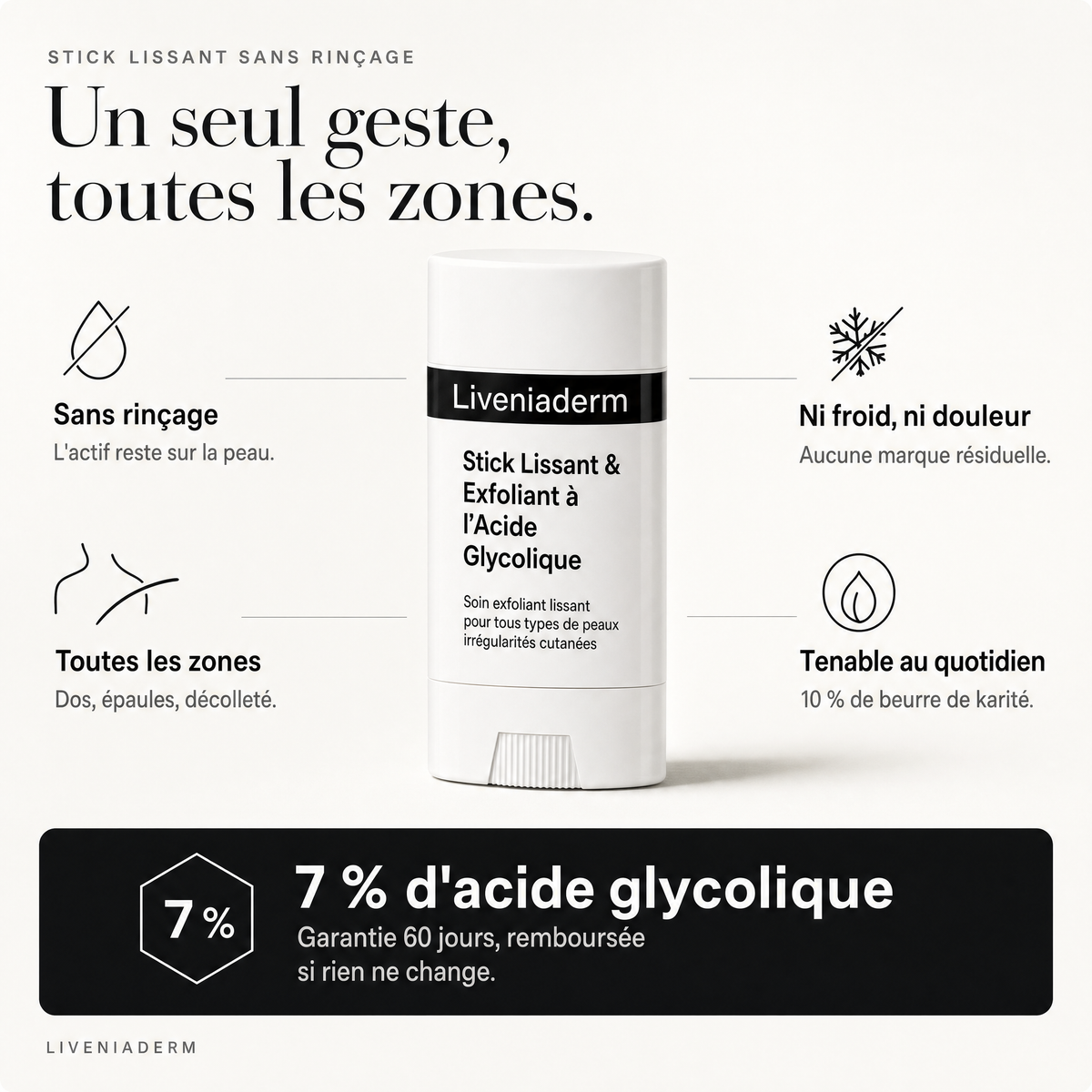 Glättungs-Stick ohne Ausspülen — 7 % Glykolsäure
